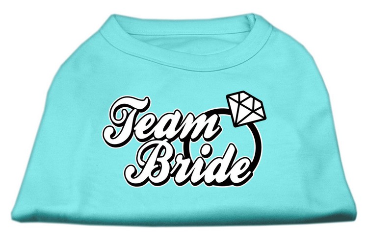 Team Bride Screen Print Shirt Aqua Sm